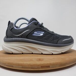Skechers D'LUX Walker Infinite Motion Mesh Shoes Gray White Women's Size 10